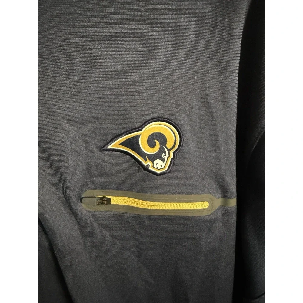 PLAYER ISSUE St. Louis Rams‎ Shirt Men's 4XL Blue Nike On Field 1/4 Zip Dri-Fit